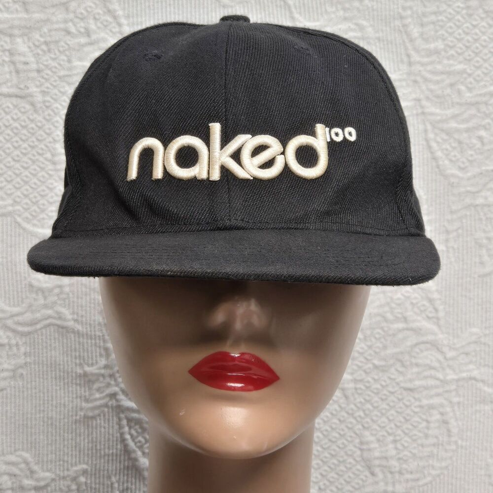 Naked100 Black Denim Jean Snapback Hat One Size Fits All Raised Embroidery